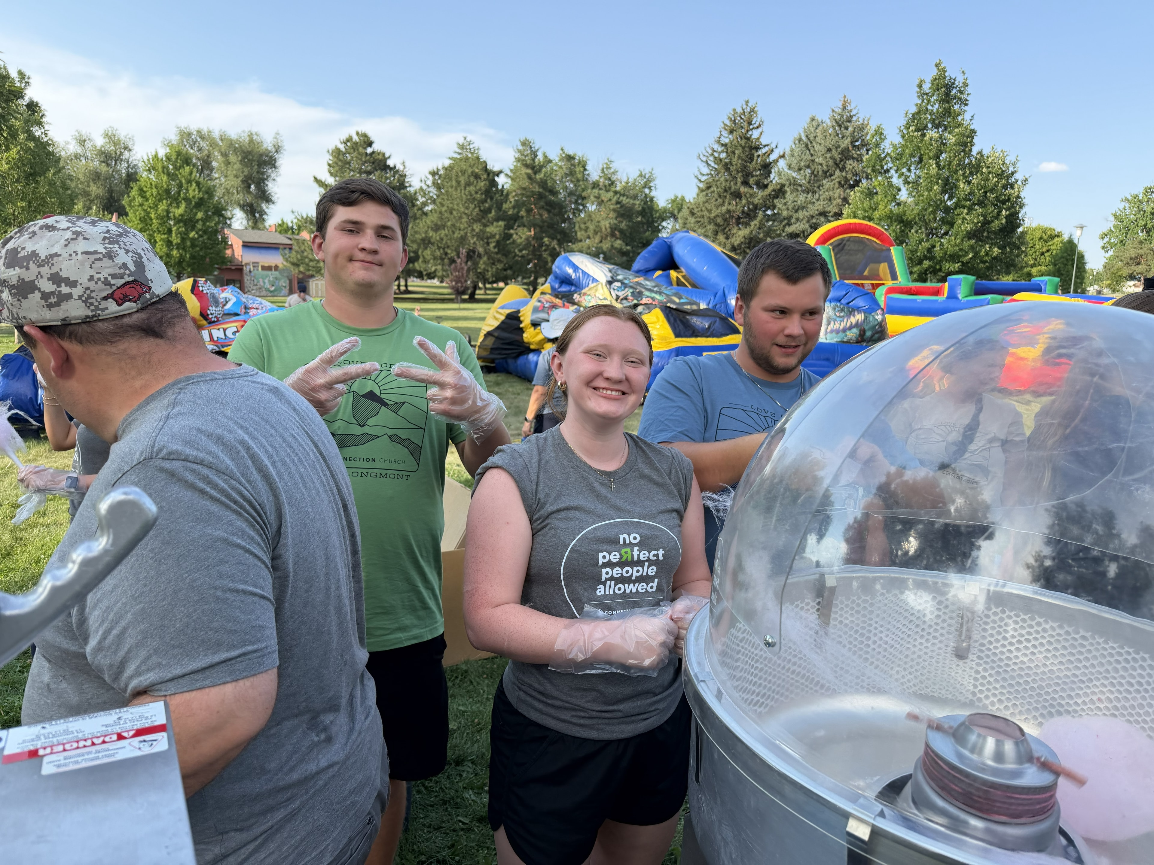 Teenagers at outdoor community event