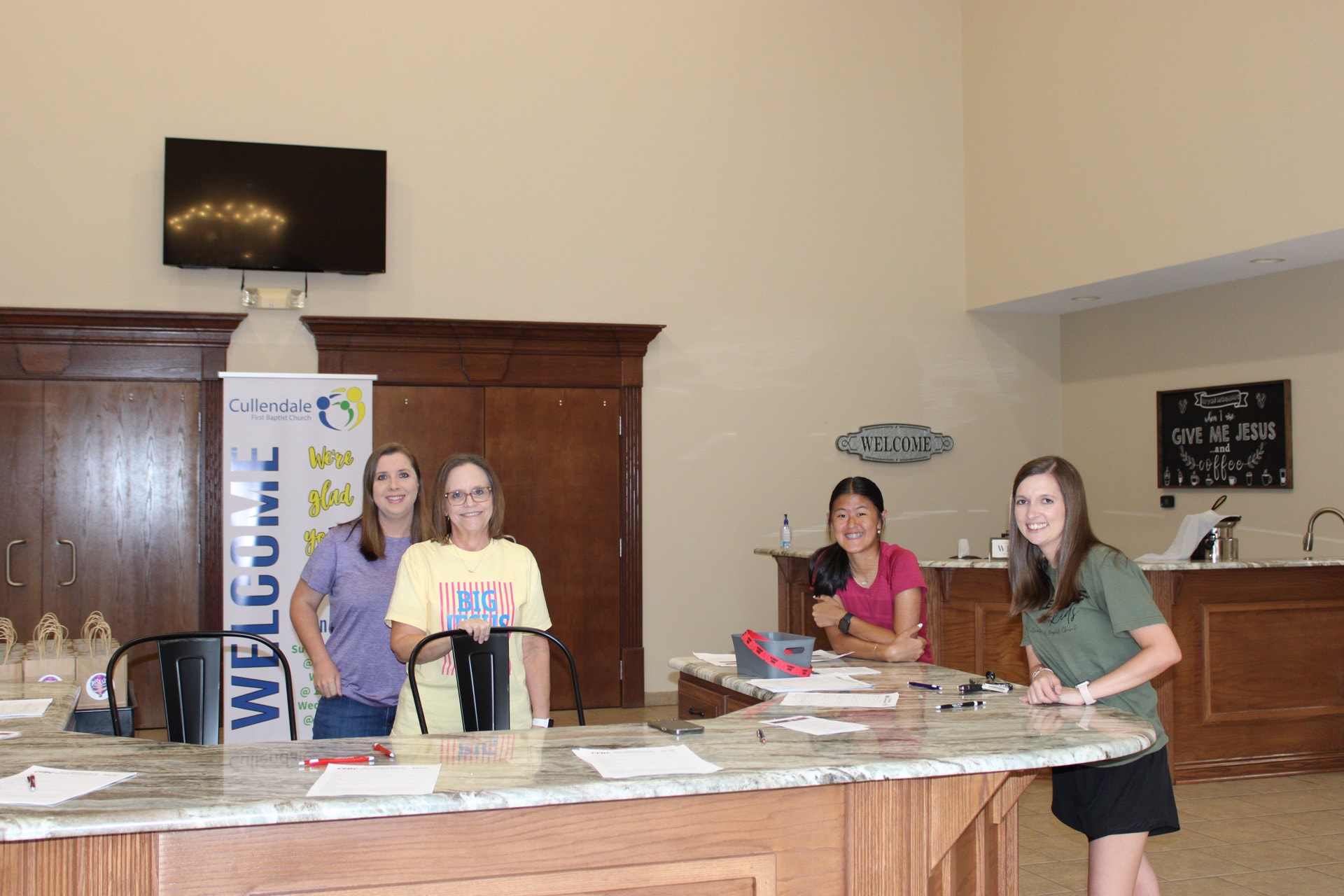 Church welcome desk event
