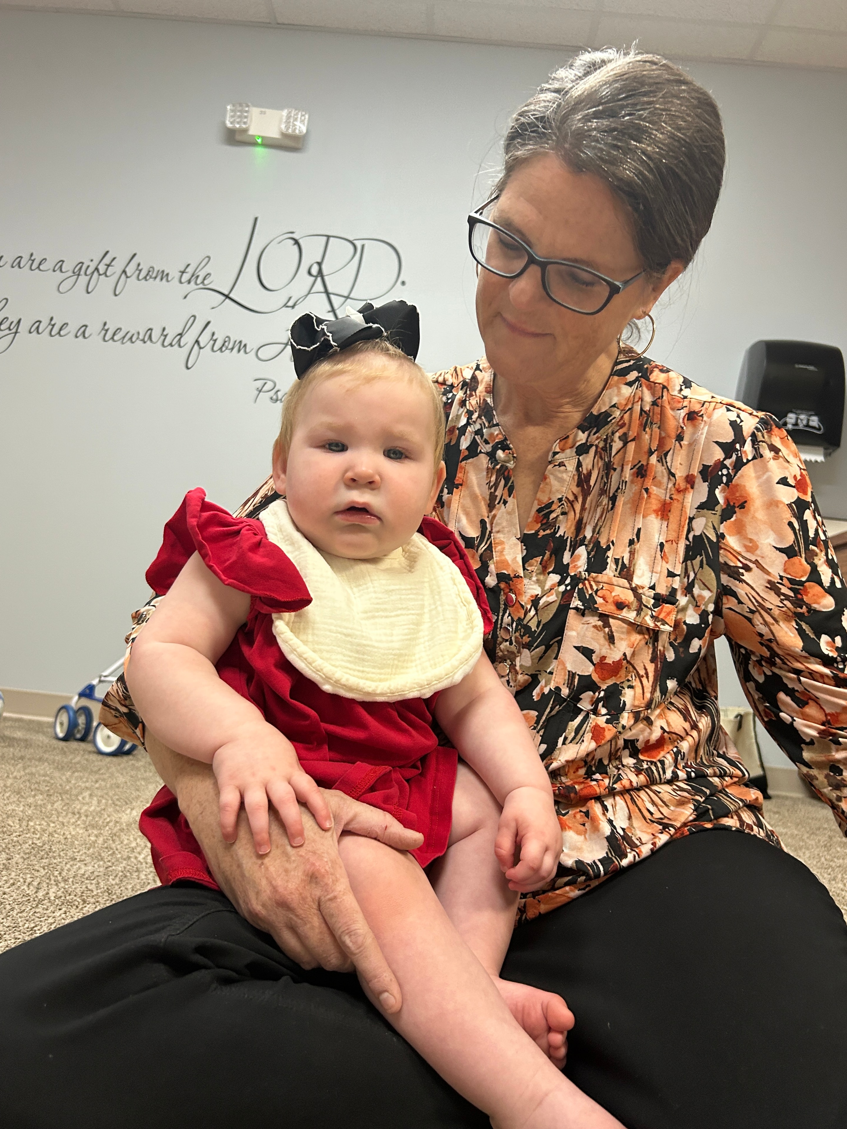Teacher with baby