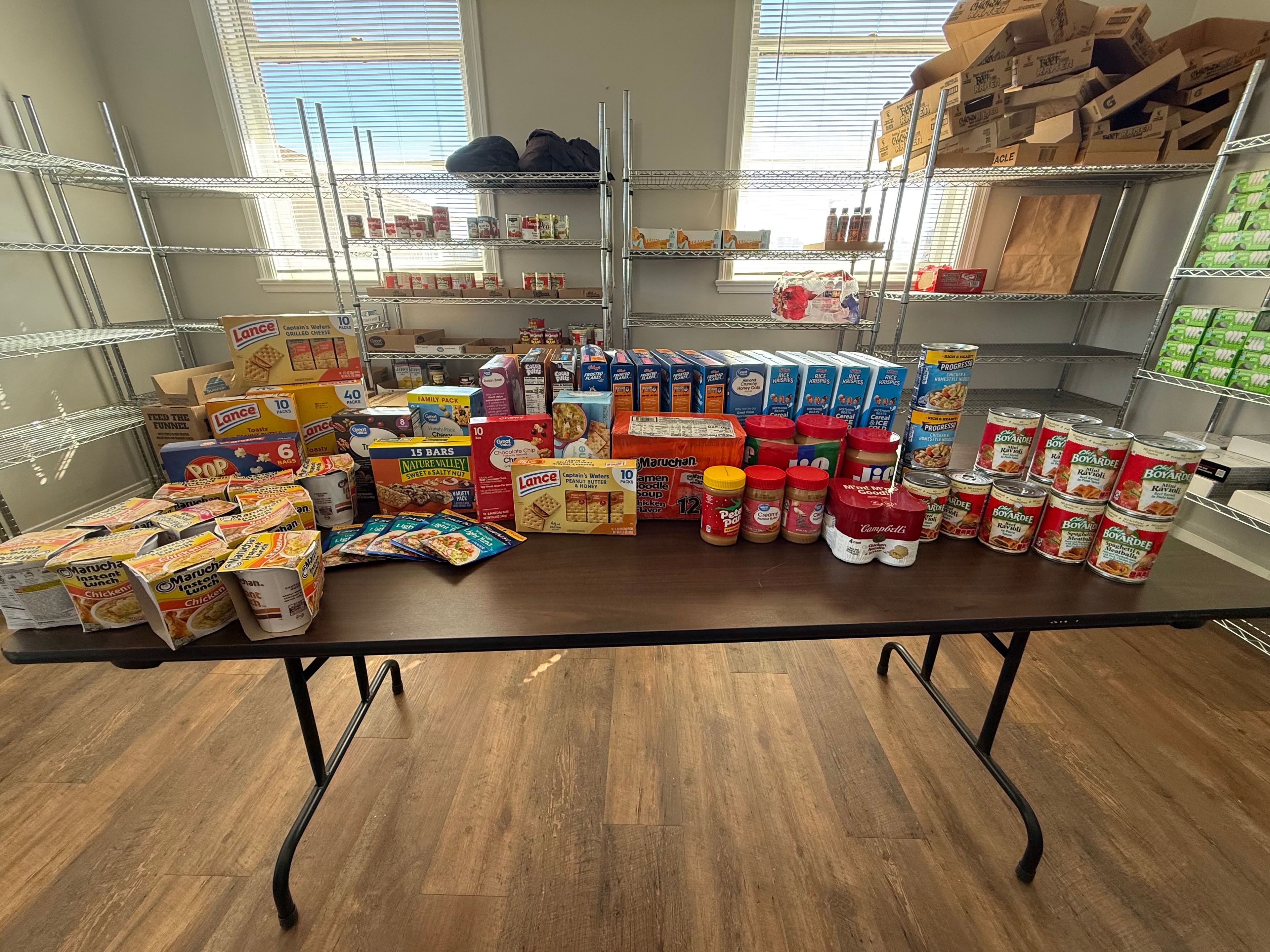 Food pantry donation display
